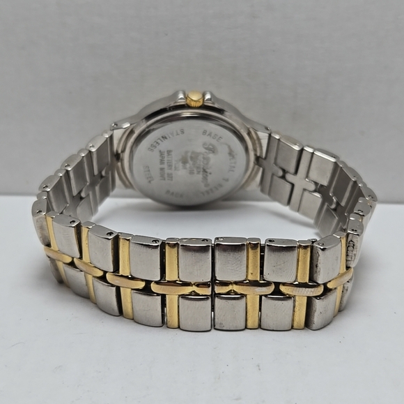 Precision Gruen Watch Mens 36mm Silver Gold Two Toned Date New Battery - Picture 7 of 11